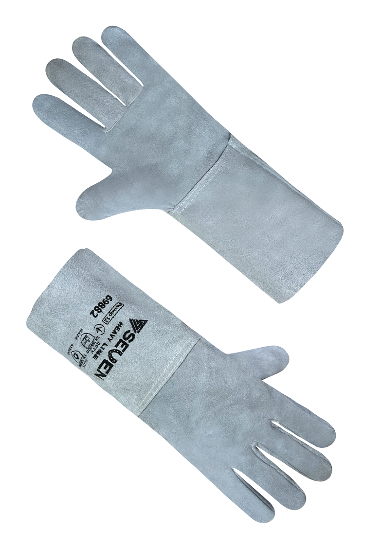 Рукавиця Крага без підкладки сіра довга SEVEN